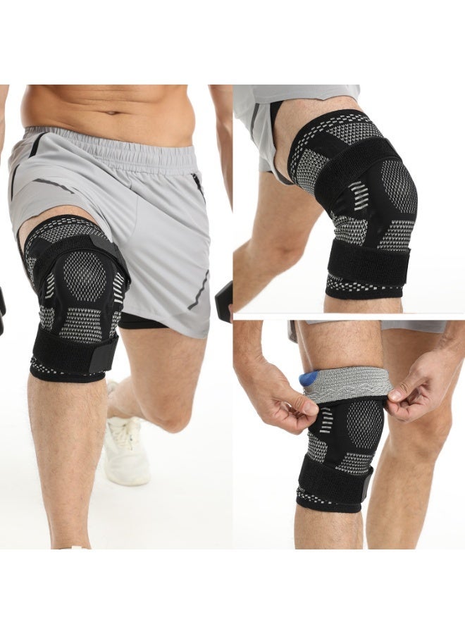 Bincoo 2 Pcs Sports Knee Brace Pads Support With Adjustable Strap Wrap,Anti-Slip Comfortable Breathable,Relieve Knee Pressure,For Running,Cycling,Basketball,Gym,Size XL (Black) - Image 4